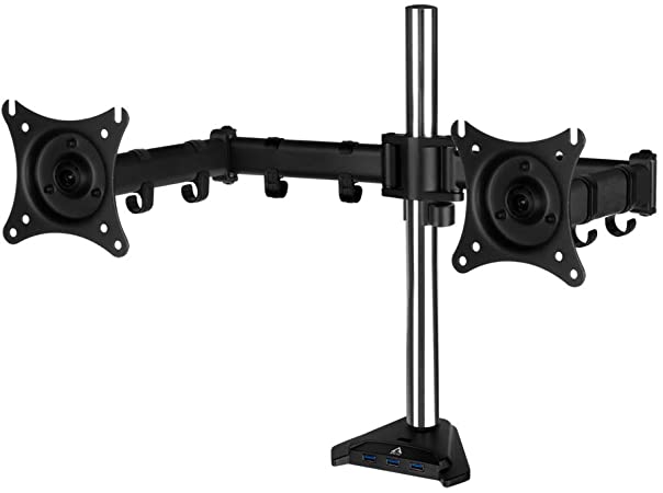 ARCTIC Z2 Pro (Gen 3) - Desk Mount Dual Monitor Arm, up to 34"/35" Ultrawide, up to 10 kg Capacity, USB Hub, Adjustable Height, Flexible - Matt black