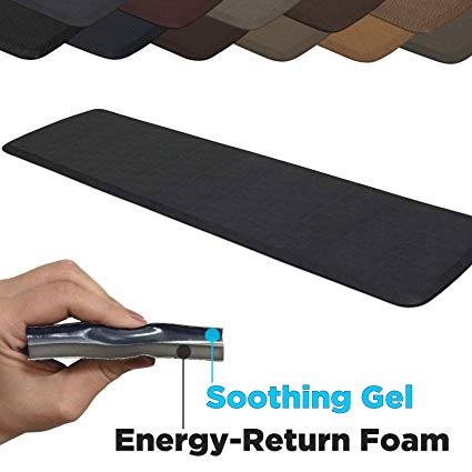 GelPro Elite Premier Anti-Fatigue Kitchen Comfort Floor Mat, 20x72”, Vintage Leather Slate Stain Resistant Surface with Therapeutic Gel and Energy-return Foam for Health and Wellness
