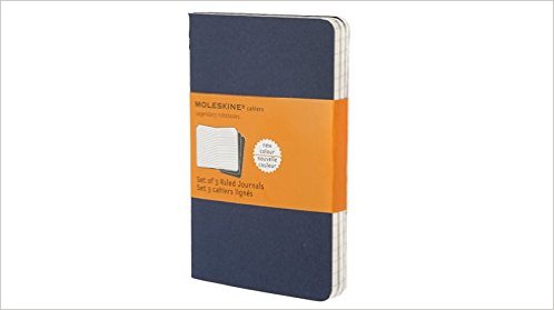 Cahier Pocket Ruled Blue Cover (Moleskine Srl), Pack of 3