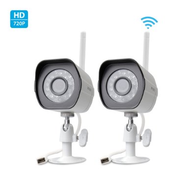 Zmodo Smart Wireless Security Cameras- 2 HD Indoor/Outdoor WiFi IP Cameras with Night Vision Easy Remote Access