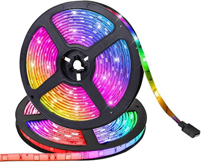 Led Strip Lights,Waterproof Flexible RGB Led Strip Light Kit, SMD 5050 300leds with 44key IR Controller and 12V 5A Power Supply for Kitchen Bedroom Home Decor Trucks Pools Parties etc. 32.8ft(10m)