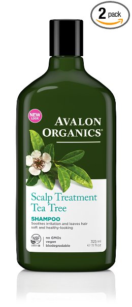 Avalon Organics Shampoo, Scalp Treatment Tea Tree, 11 Fluid Ounce (Pack of 2)