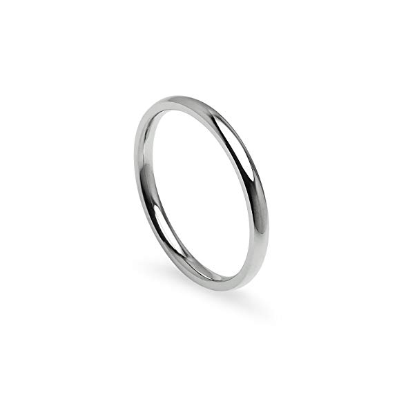 Silverline Jewelry 2mm Stainless Steel Prime Comfort Fit Unisex Wedding Band Ring, 5-13 w/Gift Pouch
