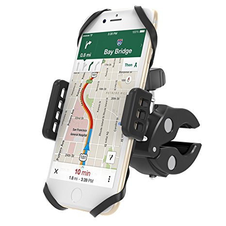 VAVA Phone Holder for Bike, Bicycle Phone Mount Holder with Asymmetric Design for Vast Compatibility from iPhone 5S to 7 Plus Samsung Galaxy, HTC, Huawei, and More