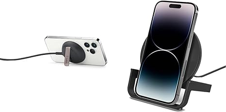 Belkin Wireless Charger Fast Charging Up to 15W with Official Made & Quick Charge 10W Wireless Charger - Qi-Certified Charger Stand for iPhone, Samsung Galaxy - Charge While Listening to Music