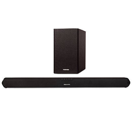 Toshiba TY-WSB600 2.1 Channel Bluetooth TV Soundbar with Wireless Subwoofer, USB and AUX Inputs, Optical and Coaxial Inputs, 32" Width, Wall Mountable, Universal with all TV brands, HDMI ARC with CEC