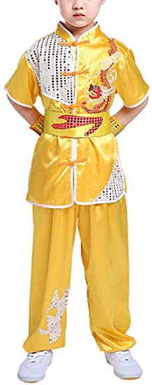 CRB Fashion Mens Boys Childrens Kids Kung Fu Master Tai Chi Dragon Chinese Uniform Outfit Costume Top Shirt Pants Set
