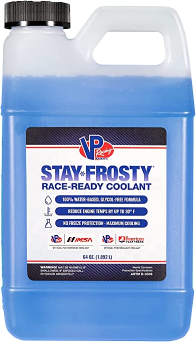 VP Racing Fuels Stay Frosty Race-Ready Coolant 64 Ounces for High-Compression, High-Heat Engines. Reduce Engine Temps by Up to 30 Degrees.