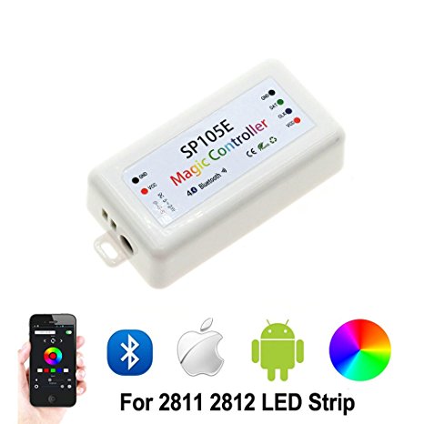 HKBAYI DC5-24V SP105E Magic Controller Bluetooth 4.0 2048 Pixels for WS2811 2812 2801 6803 IC LED Strip Support IOS / Android APP