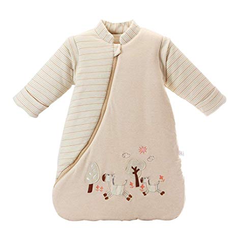 EsTong Unisex Baby SleepSack Wearable Blanket Cotton Sleeping Bag Long Sleeve Nest Nightgowns Thickened winter Small