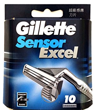 Gillette Sensor Excel Shaving Cartridges For Men - 10 ea (Packaging May Vary)