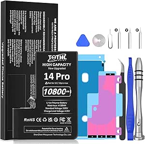 8800mAh (2024 New Upgrade) Battery Compatible with iPhone 14 Pro, Ultra Capacity Battery Compatible with iPhone 14 Pro A2890, A2650, A2889, A2892   Repair Kit