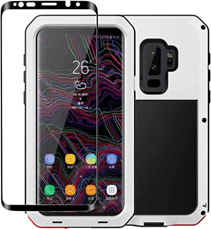 Galaxy S9 Plus Case,Tomplus Armor Tank Aluminum Metal Shockproof Military Heavy Duty Protector Cover Hard Case for Samsung Galaxy S9 Plus (White)