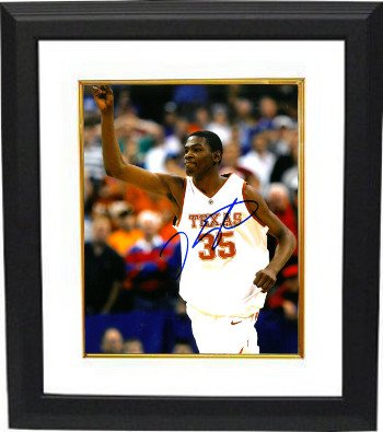 Kevin Durant signed Texas Longhorns 8x10 Photo Custom Framed (white jersey)
