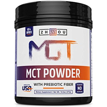 MCT Oil Powder with Prebiotic Acacia Fiber - Keto Friendly Fat & Fiber Source for Sustained Energy, Appetite Control & Gut Health - Zero Net Carbs & Easy on Your Stomach- For Coffee, Smoothies & More!