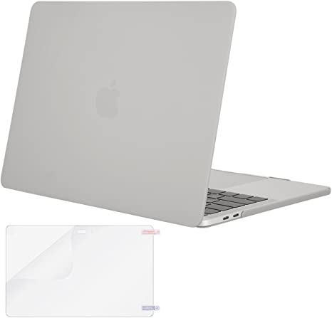 MOSISO MacBook Pro 13 inch Case 2019 2018 2017 2016 Release A2159 A1989 A1706 A1708, Plastic Hard Shell Case&Screen Protector Compatible with MacBook Pro 13 inch with/Without Touch Bar, Neutral Gray