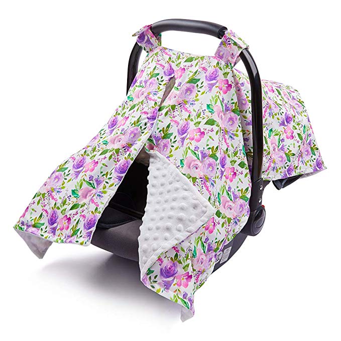 MHJY Carseat Canopy Cover Nursing Cover Breathable Baby Car Seat Canopy Floral Flower Multi-use Carseat Canopy for Girl Boy Baby Shower Gift Cover for Breastfeeding Moms