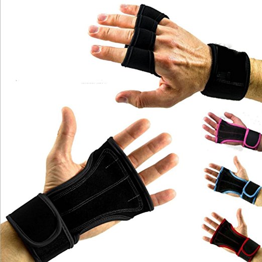 Leather Padding Cross Training Gloves with Wrist Support for WODs & Gym Workouts Anti slip Gloves Weightlifting Training Fitness Glove