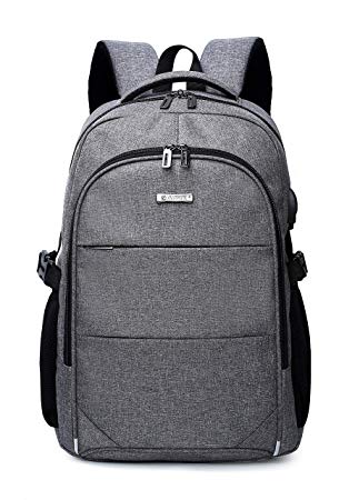 Laptop Backpack 15.6 Inch Business Daypack Bag with USB Charging Port Computer Rucksack Large Compartment School Bag for Men and Women Hiking Backpack Travel Outdoor Shouder Bag