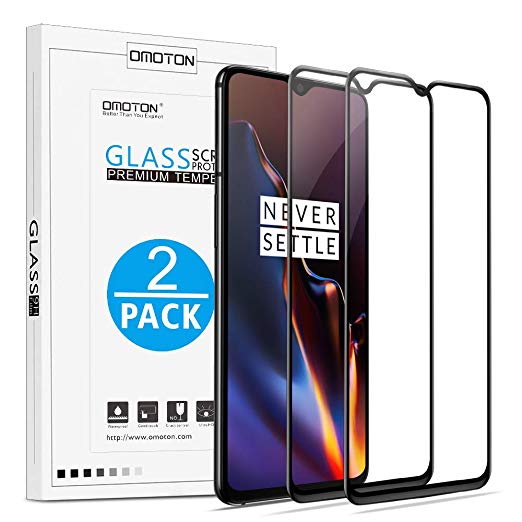 OMOTON 3D Full Coverage Tempered Glass Screen Protector for OnePlus 6T 6.41 inch [2 Pack]