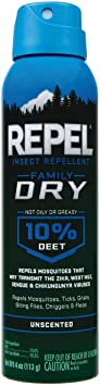 Repel Insect Repellent Family Dry, Aerosol, 4-Ounce, 6-Pack