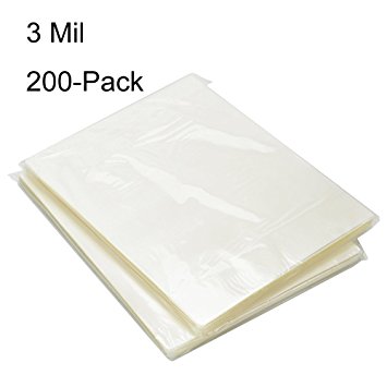 BESTEASY 3 Mil Clear Letter Size Thermal Laminating Pouches, 8.9'' x 11.4'', Pack of 200