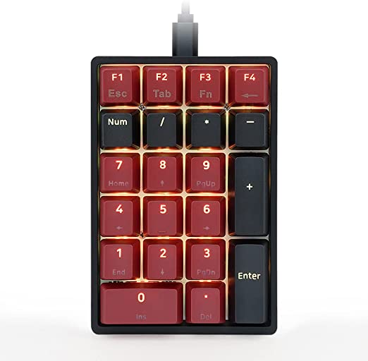 EPOMAKER SKYLOONG SK21 Numpad with PBT Keycaps, RGB Backlit, Type-C Interface, Fully Programmable (Gateron Optical Blue, Black)