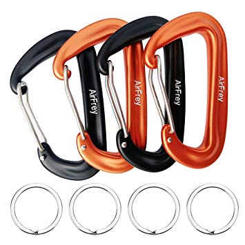 AirFrey Carabiners Clips 12KN Wiregate 7075 Aluminum Alloy Heavy Duty Lightweight Biners for Hammock Camping Hiking Backpack Keychain Dog Leash and Harness etc