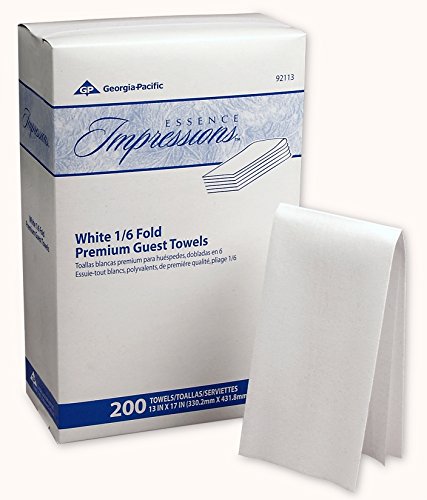 Georgia-Pacific Essence Impressions 92113 White 16-Fold Linen Replacement Guest Towels 13 Width x 17 Length 4 Boxes of 200