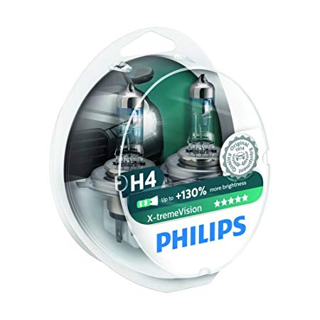 Philips X-treme Vision H4 Headlight Bulbs (Twin Pack)