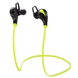 Bluetooth Headphones Anear Stereo Wireless Bluetooth Earbuds for Sport Running Gym Exercise Sweatproof CVC 60 Noise-Cancelling Wireless Bluetooth Earphones WMicrophone Compatible with iPhone 6 6 Plus 5 5c 5s 4 and Android--Black and Green