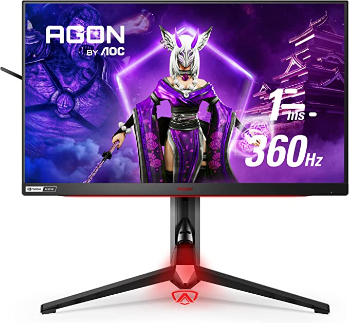 AOC Agon PRO AG254FG 25" Tournament Gaming Monitor, FHD 1920x1080, 360Hz, 1ms, DisplayHDR 400, G-SYNC   Reflex, Console Ready, Light FX, Low Input Lag, Height-Adjustable