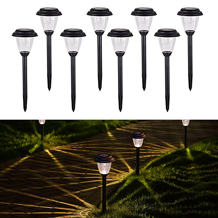 Homemory Solar Powered Garden Lights, LED Wireless Path Landscape Lights, Decor for fence, yard, gardens, flowerbed, All Weather Resistant and Waterproof