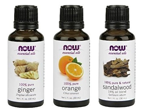 3-Pack Variety of NOW Essential Oils: Blissful Thinking- Ginger, Orange, Sandalwood