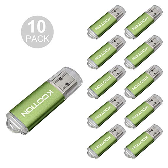 KOOTION 10PCS 8GB USB Flash Drive USB 2.0 Flash Drive 10 Pack Memory Stick Thumb Storage Pen Disk, Green