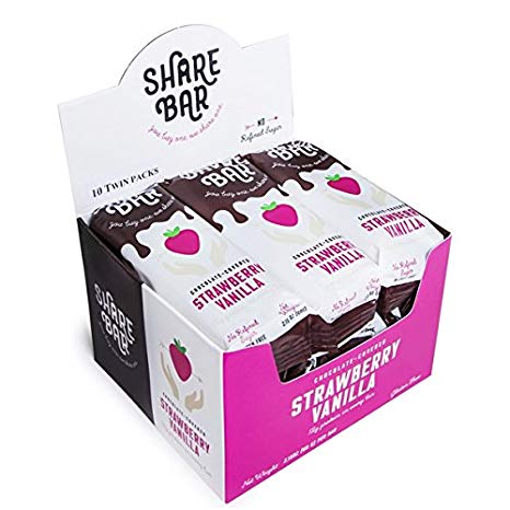 Steve's PaleoGoods, ShareBar Protein Bar Chocolate-Covered Strawberry Vanilla, 2.15oz (Pack of 10)