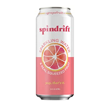 Spindrift Sparkling Water, Grapefruit Flavored, Made with Real Squeezed Fruit, 16 Fl Oz (Pack of 12) (Only 22 Calories per Seltzer Water Can)