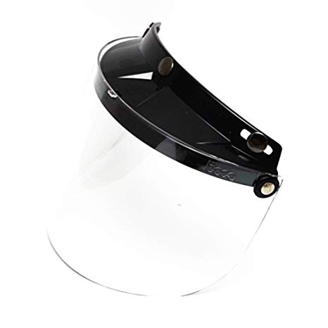 E-Bro 3 Snap Flip Up Visor Face Shield Lens for Open Face Motorcycle Helmets (Clear)