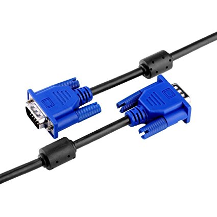 BeElion 15Pin 5FT Gold Plated DB15 VGA Male to Male Monitor Cable VGA to VGA,HD| Blue| 1.5 meters