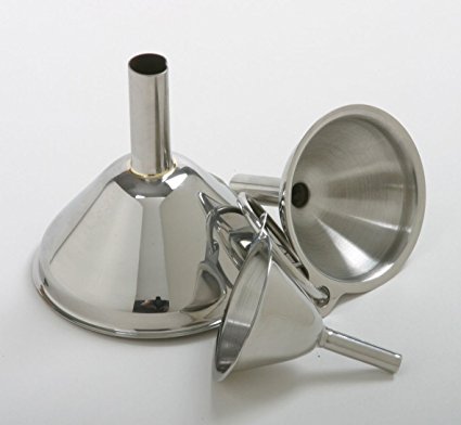 New Silver Norpro 252 18/10 Stainless Steel Funnel 3 Pc Set