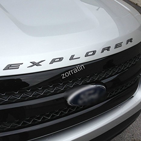 zorratin Matte Black Metal (not plastic) Explorer Letter Front Hood Emblem Badge for Ford 2011-2015 2016