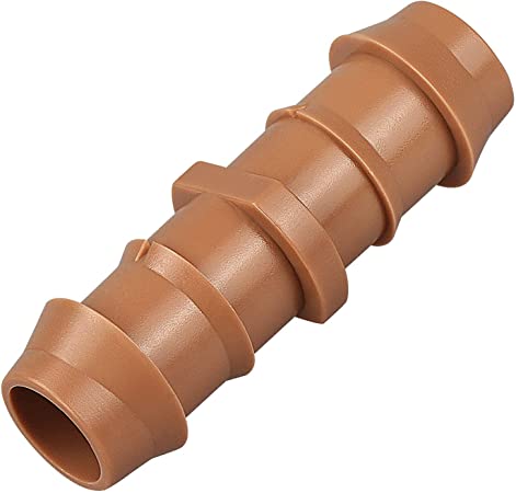 iRunning 40 Pieces Drip Irrigation Coupling Fittings for 1/2 Inch Tubing (0.600" ID) - Drip Couplers (17mm) Barbed Connectors for Drip Sprinkler Garden Lawn Systems