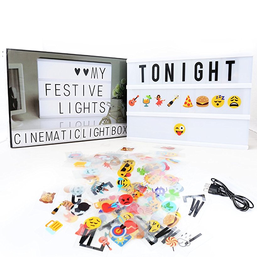 A4 Light Box A4 Enhanced Cinematic Light Up Your Life Letter Box with 189 Characters/Emojis