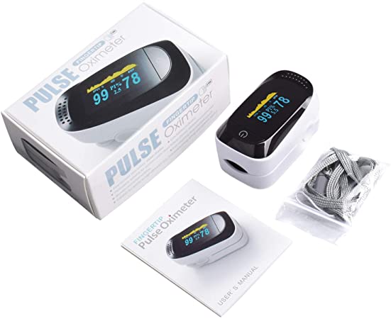 Pulse Oximeter NHS Approved UK Fingertip Blood Oxygen Saturation Monitor with Fast Readings and LED Screen for Adults and Children