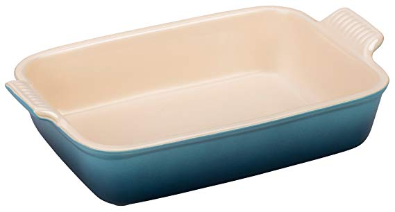 Le Creuset Heritage Stoneware 10-1/2-by-7-Inch Rectangular Dish, Marine