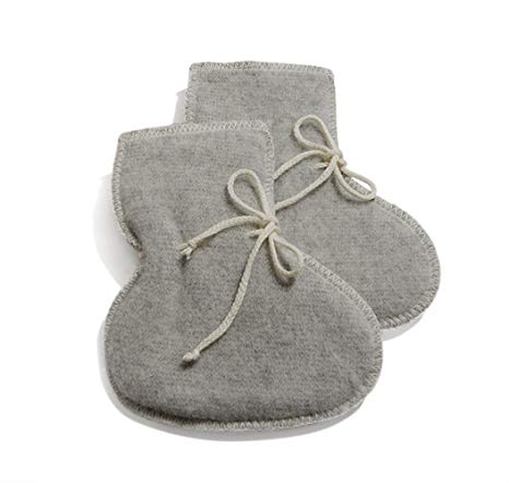 LANACARE Baby Booties in Organic Wool, Soft Grey, size 80 (9-12 mo)