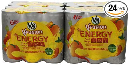 V8  Energy, Peach Mango, 8 Ounce (Pack of 24)