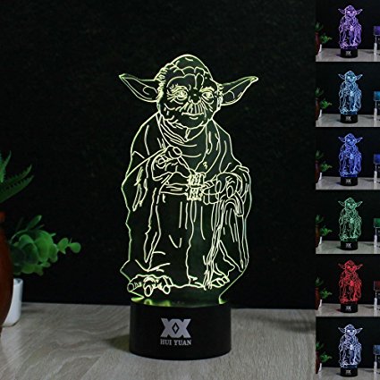 Huiyuan Desk Lamp 3d Star Wars 7 Colors Change Touch Switch Table LED Light Night Lighting Home Decoration Household Accessories
