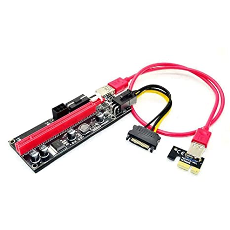 VER009S PCI-E Riser Card PCIe 1x to 16x USB 3.0 Data Cable Bitcoin Mining (1)