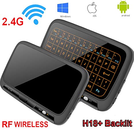 Yongf Wireless Keyboar and Mouse, H18  Wireless Mouse 2.4G Wifi Mini Touchpad Backlight Wirele Mouse Touchpad and Combo for Android TV Box, Windows PC, HTPC, IPTV, Raspberry